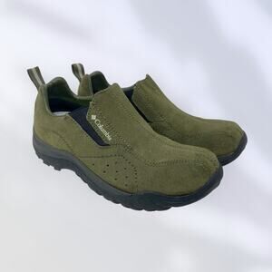 Columbia Vesey Suede Hiking Trail Moc Loafers Womens Sz 7 Green 114.9=I.10.6